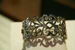 7" Ladies White Gold Filigree Bracelet with 3.88 ctw Round Diamonds.