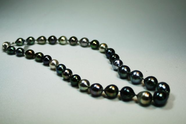 Multi-Color Tahitian Pearl Necklace 11-12mm